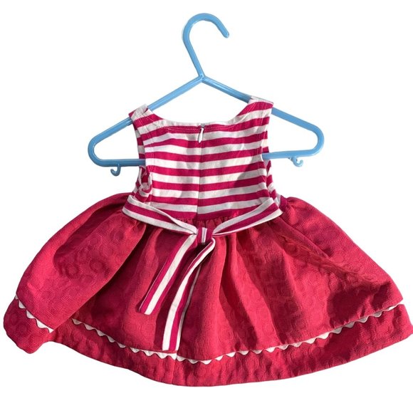 Bonnie Baby Girls Baby Infant Size 3 6 Months Sleeveless Dress Striped Top Solid - Picture 2 of 3